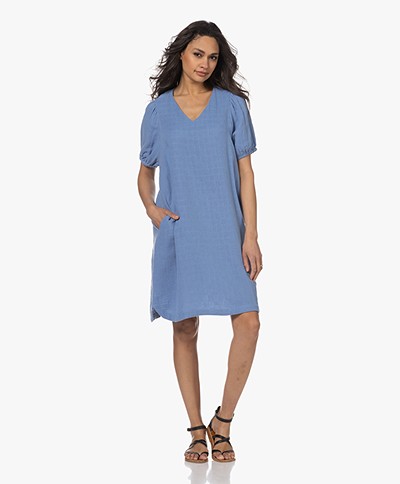 Josephine & Co Gail Muslin Puff Sleeve Dress - French Blue