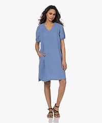 Josephine & Co Gail Mousseline Jurk met Pofmouwen - French Blue