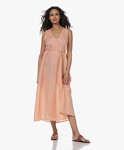 Resort Finest Linen V-neck Tank Dress  - Orange