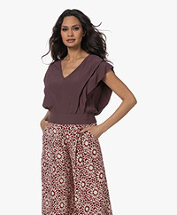 by-bar Cathy Viscose Crepe Blouse - Huckleberry