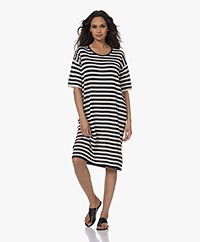 Sibin/Linnebjerg Lia Striped Knitted Dress - Navy/Off-white