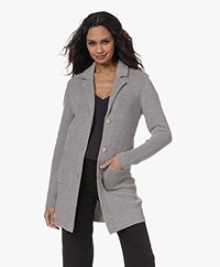Belluna Nine Cotton Knit Blazer Cardigan - Light Grey