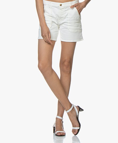 ba&sh Cselby Cotton Denim Shorts - Off-white