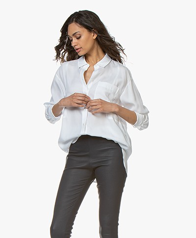 Repeat Tencel Twill Blouse - Wit
