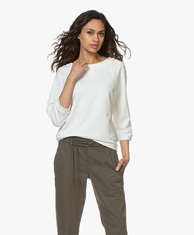 no man's land Sweater with Cropped Sleeves - Ivory