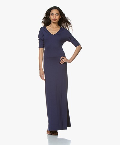 LaSalle Viscose Jersey Maxi-jurk - Donkerblauw