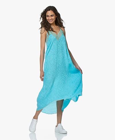 Zadig & Voltaire Risty Long Dress in Velours - Turquoise