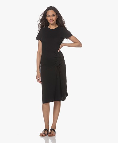 Rails Tori Cotton Jersey Dress with Gathered Detail - Black