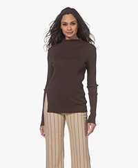 Filippa K Zula Organic Cotton Rib Jersey Sweater - Dark Brown