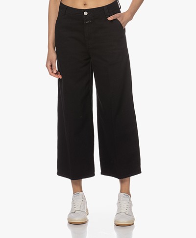 Closed Melfort Cropped Wide Leg Jeans - Black