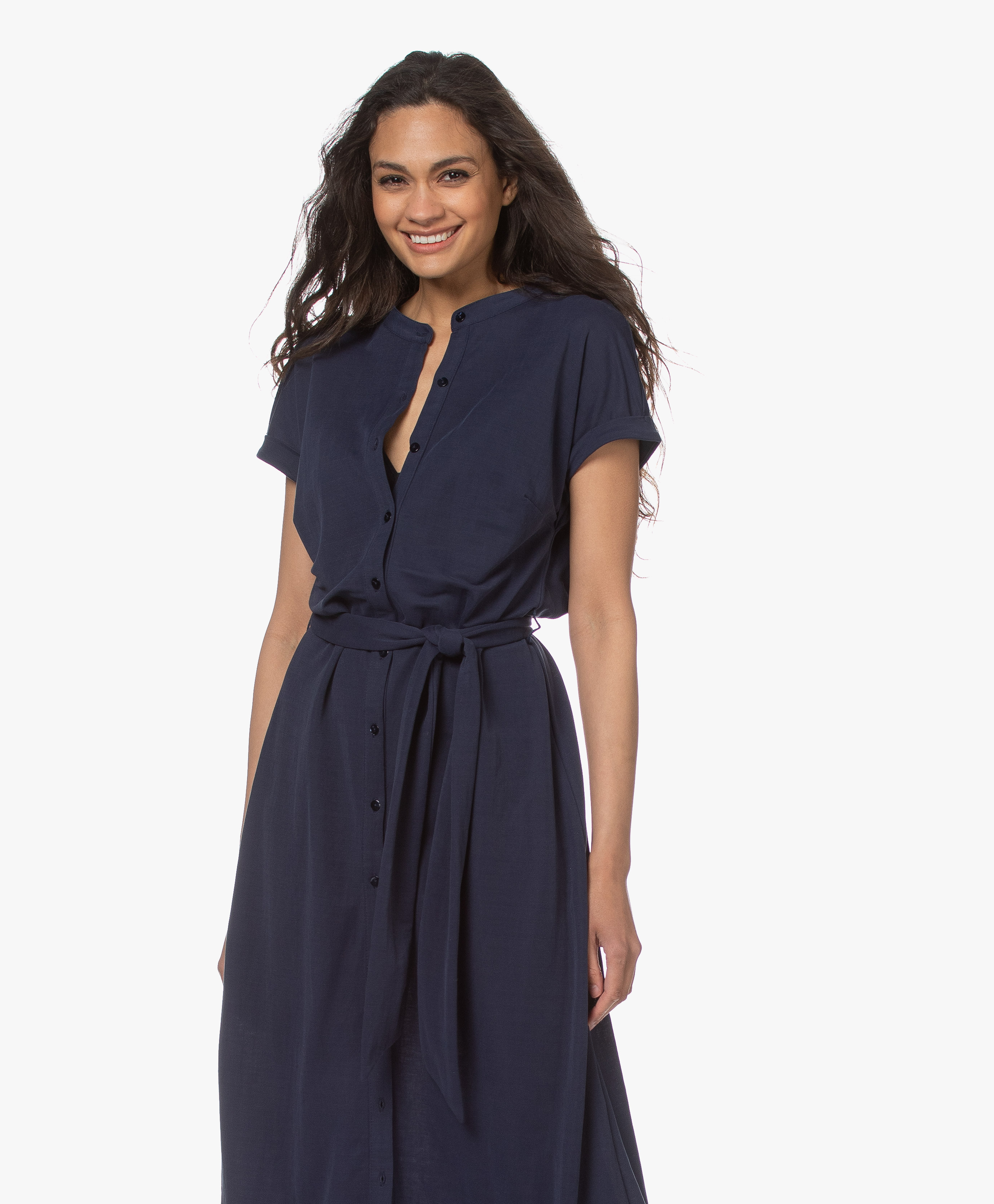 Plein Publique La Calme Button-through Dress - Dark Blue - pw80011 3000 ...