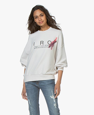IRO Bigbow Logo Print Sweater - Cloudy White 