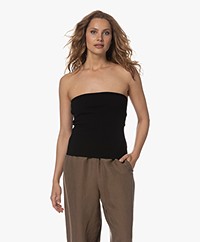 Drykorn Eywi Ribbed Jersey Strapless Top - Black