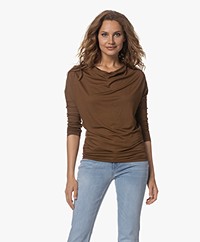 no man's land Shirt with Boat neck - Almond