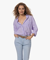 XÍRENA Sydney Poplin Shirt - Lavender Bloom