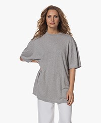 extreme cashmere N°269 Rik Oversized Katoen-Cashmere T-shirt - Grijs
