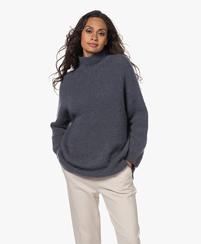 LaSalle Seamless Knit Mohair Blend Sweater  - Antra