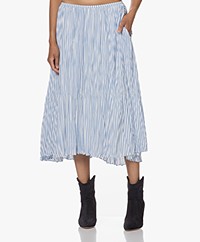 Vince Stripe Crushed Tiered Skirt - Riviera