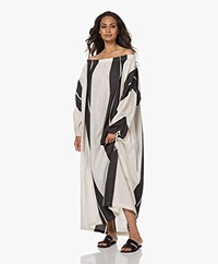 SU Paris Biba Oversized Viscose-Silk Maxi Dress - Off - Zwart