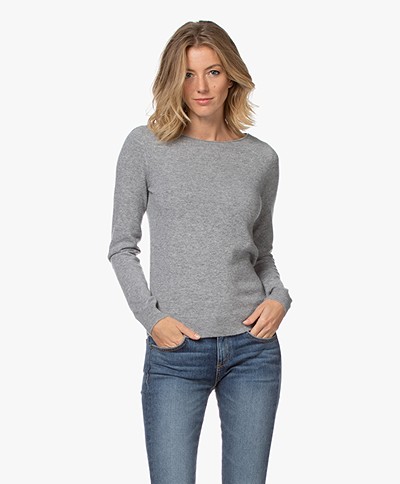 Repeat Cashmere Boat Neck Pullover - Light Grey