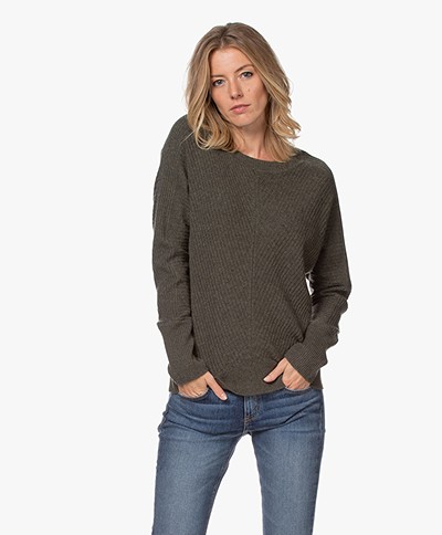 Repeat Knitted Wool and Cashmere Sweater - Khaki