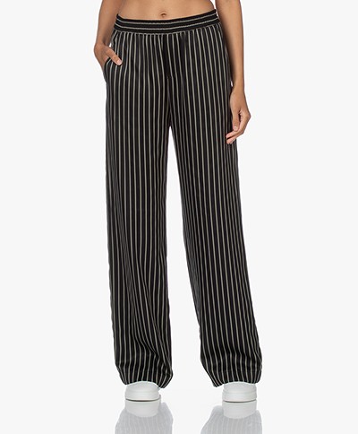 Closed Winona Striped Loose-fit Pants - Black