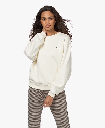 Róhe Ross Cotton Blend Logo Sweatshirt - Off-white