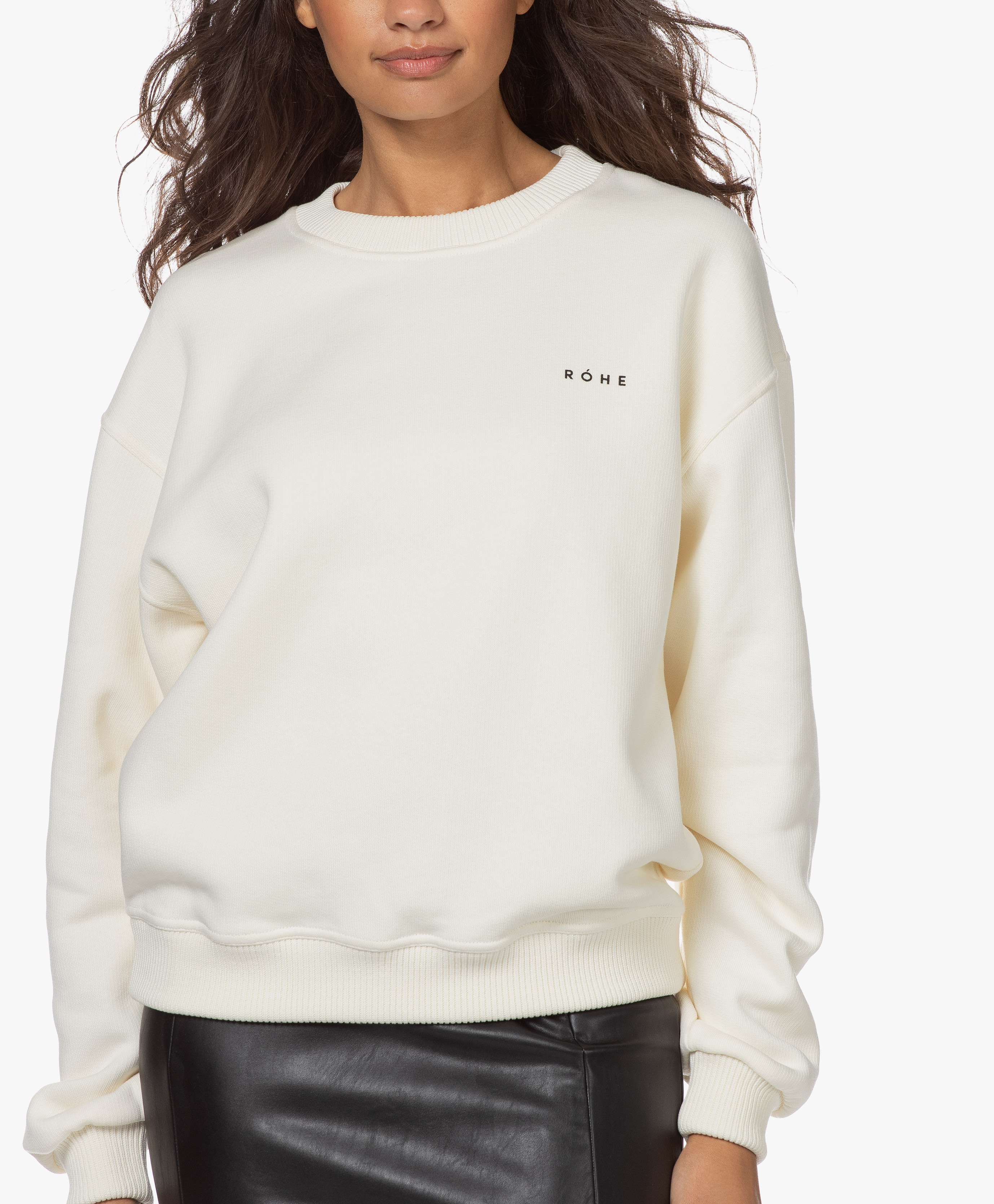 Róhe Ross Cotton Blend Logo Sweatshirt - Off-white - ross | 401-21-118 ...