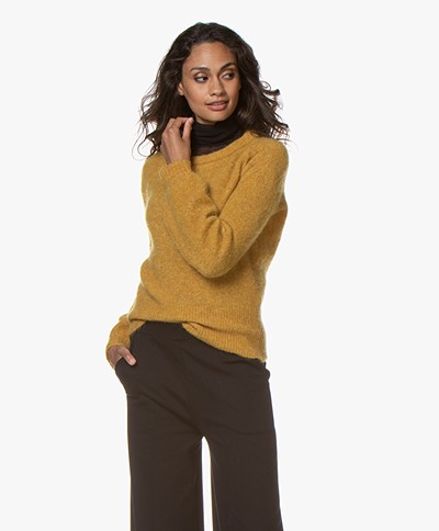 no man's land Sweater with Puff Sleeves - Ochre 