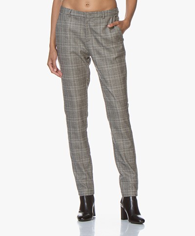 by-bar Sem Checkered Tapered Pants - Grey