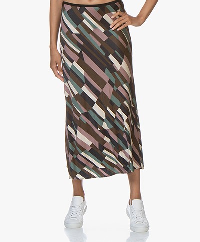 SIYU Cubos Jersey Print Skirt - Multicolored