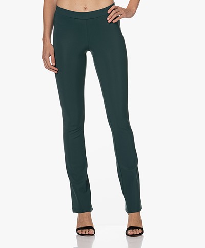 Woman by Earn Nora Slim-fit Tech Jersey Pants - Dark Green