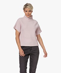LaSalle Wool and Cashmere Short Sleeve Sweater - Rose