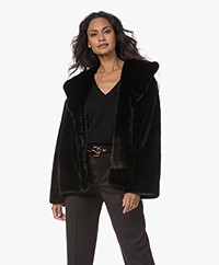 ANINE BING Hilary Faux Fur Jas - Zwart/Bruin