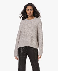 Drykorn  Alpaca Blend Cable Knit Sweater - Beige