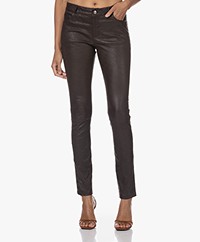 Zadig & Voltaire Phlame Crinkle Lamb Leather Slim-fit Pants - Chocolate