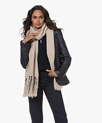Zadig & Voltaire Leila Cashmere-Wool Blend Scarf - Mastic