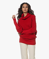 Sibin/Linnebjerg Tut Pullover with Draped Collar - Red