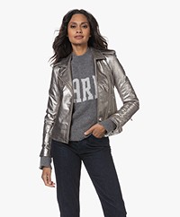 IRO Newhan Metallic Lamb Leather Jacket - Golden Brown