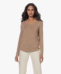 Repeat Stretch-Viscose Jersey Long Sleeve - Camel