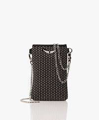 Zadig & Voltaire Rock Plumetis Studded Phone Pouch - Black 