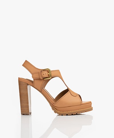 See By Chloé Brooke Block Heel Sandals - Cuoio