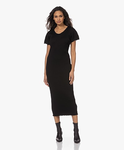 Filippa K Reyna Knitted Cotton Midi Dress - Black