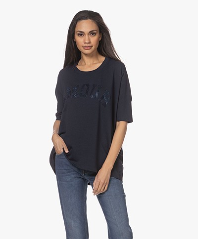 Zadig & Voltaire Portland Amour Strass T-shirt - Inkt