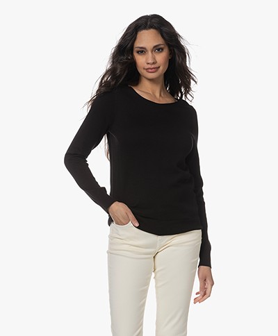 Repeat Sweater in Organic Cotton and Viscose - Black
