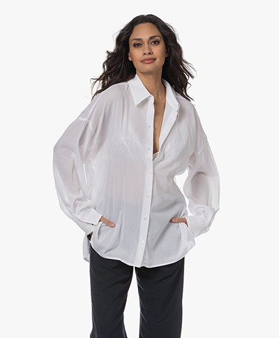 Drykorn Effie Oversized Crepe Shirt - White