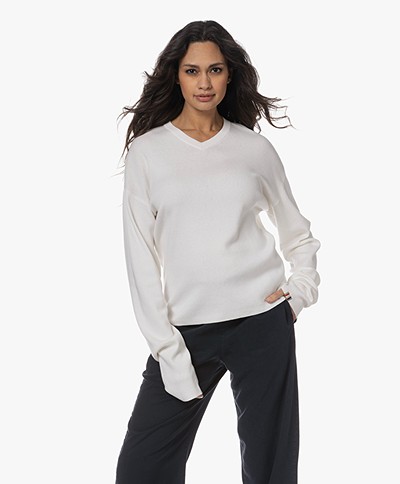 extreme cashmere N°336 Ninety Cotton-Cashmere Sweater - Snow