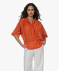 Pomandère Cotton-Silk Seersucker Shirt - Burned Orange