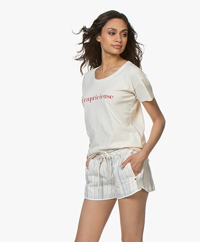 Vanessa Bruno Katoenen Ccapricieuse T-shirt - Crème/Rood 
