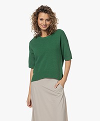 by-bar Holly Wool Blend Short Sleeve Sweater - Evergreen